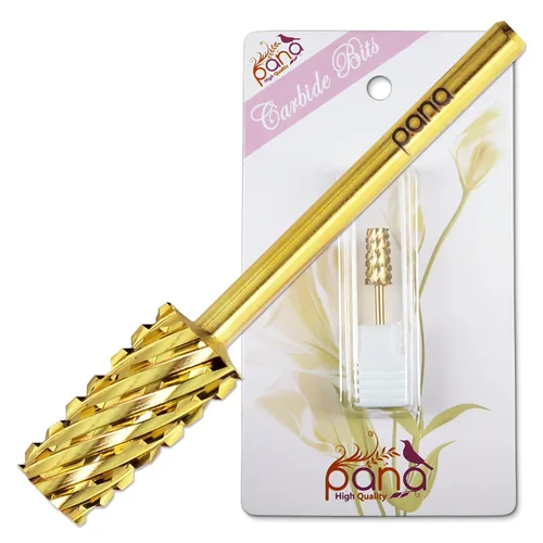 Vista 19 de PANA - Cabezal cónico de carburo con vástago de 3/32 pulgadas (negro, grano grueso), broca de uñas para eliminación rápida de acrílico o gel duro