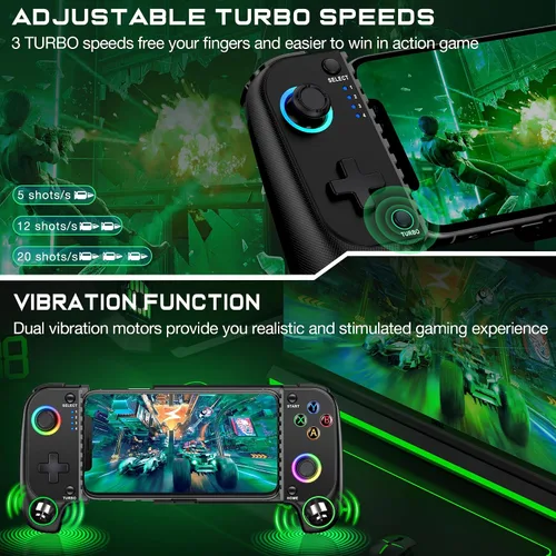 Vista 4 de Wireless Phone Controller for iPhone/Android No Deadzone, Mobile Gaming Controller Support Xbox Game Pass, Steam Link, GeForce Now, Call of Duty