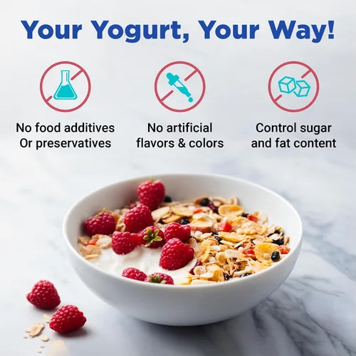 Vista 8 de Ultimate Yogurtera de Probióticos con Tiempo y Temperatura Ajustable - Produce Trillones de Probióticos Vivos con Dos Contenedores de 1 Quart
