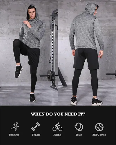 Vista 2 de BOOMCOOL 5PCS Gym Clothes for Men Workout Sets