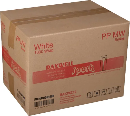 Vista 14 de daxwell Tenedor de Peso Medio, de plástico blanco envuelto individualmente, 1000