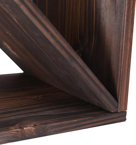 Vista 8 de Estante para vino de madera apilable de almacenamiento rústico estilo retro cubo de 24 botellas de madera para vino (marrón oscuro)