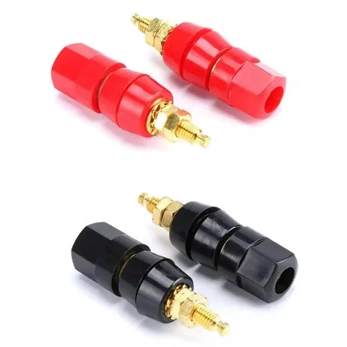 Vista 7 de 0.157 in Banana Binding Post Socket Panel Mount Rojo Negro, Paquete de 4