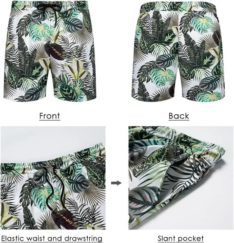 Vista 5 de AOTORR Conjunto hawaiano de 2 piezas para hombre, trajes de chándal florales, camisas casuales de manga corta y pantalones cortos, trajes