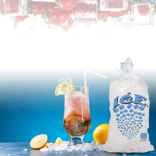 Vista 4 de Bolsa de hielo con cierre de amarre giratorio, 10 libras (paquete de 1000)