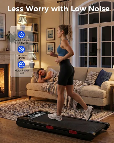 Vista 3 de Superun Walking Pad with 9% Auto Incline, Under Desk Treadmill for Home