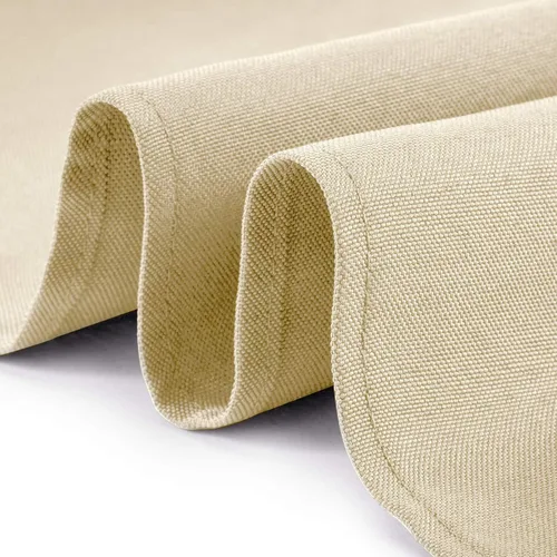 Vista 3 de Lann's Linens - Mantel rectangular de tela de poliéster de primera calidad para bodas, banquetes y restaurantes Beige