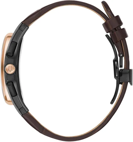 Vista 3 de Bulova CURV - Reloj cronógrafo de cuero marrón 98A264 para hombre, Marrón, Cronógrafo