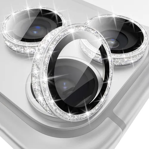 Vista 8 de YWXTW Protector de lente de cámara para iPhone 15/15 Plus/16e/ 17e, anillo de metal antiarañazos individual protector de pantalla de vidrio templado
