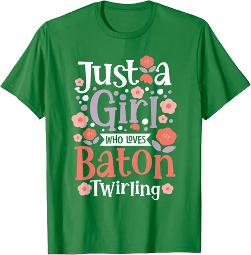 Vista 5 de A Girl Who Loves Baton Twirling - Camiseta de giro Majorette Twirler, Negro