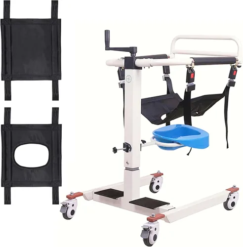 Vista 11 de Silla de transferencia elevadora para pacientes, ayuda de elevación portátil para ancianos/discapacitados, silla de transporte de cómoda de cabecera