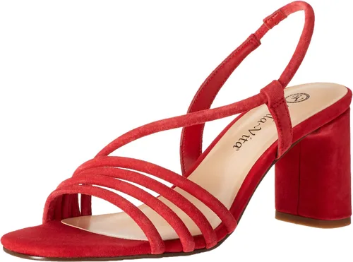 Vista 20 de Bella Vita Sandalias de tacón de bloque para mujer cuero de gamuza almendra