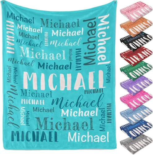 Vista 8 de Manta personalizada con texto y nombre para adultos y niños, regalo para cumpleaños, boda, día de San Valentín (30 x 40 pulgadas)