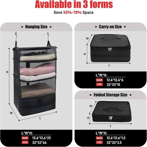 Vista 2 de Twira Bolsas portátiles para estantes de viaje, organizador de maleta, cubos de embalaje para viajes, inserto de armario de mano, bolsas de viaje
