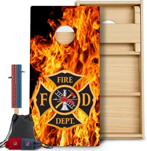 Vista 27 de CornholeGamesUSA Pro - Juego de tablas de Cornhole Fabricado en Estados Unidos Abedul báltico 3/4 Sin rebote Patas triples gruesas Dos 1