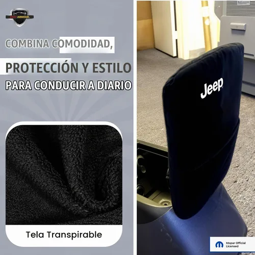 Vista 3 de Cubierta de reposabrazos de consola premium para Jeep Grand Cherokee 2011-2019 – Protector de tapa de consola suave, lavable a máquina – Fácil