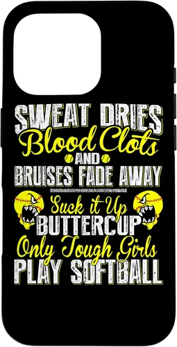 Vista 20 de iPhone 16 Only Tough Girls Play Softball - Funda resistente para jugador de sóftbol