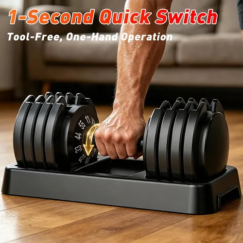 Vista 3 de 25/55lb Pair Adjustable Dumbbell Set, Adjustable Dumbbells Set of 2, 5 in 1/10 in 1 Free Weights Dumbbells Set with Anti-Slip Texture Handle