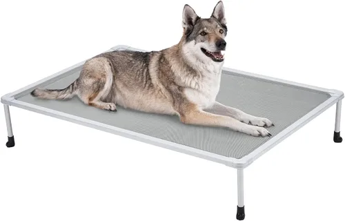 Vista 11 de [Usado] Veehoo Cama elevada para perros a prueba de masticaciones, cuna elevada para mascotas, malla transpirable, lavable y antideslizante para Azul