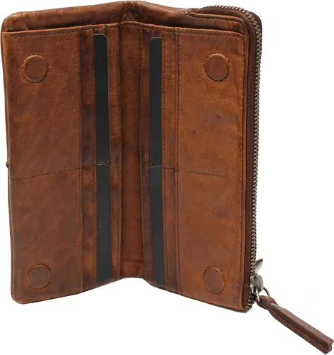 Vista 3 de Latico Cartera de cuero Andi para mujer, hecha a mano con cremallera, teléfono, facturas, identificación, tarjetero y organizador bolso clásico