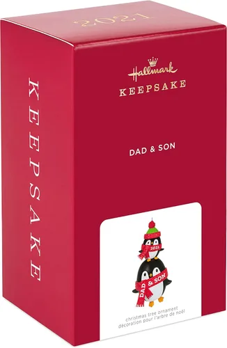 Vista 3 de Hallmark Keepsake Adorno de Navidad, año 2021, pingüinos de papá e hijo