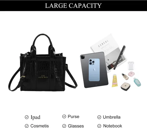 Vista 4 de JQAliMOVV The Tote Bag - Bolso de cuero para mujer, bolso de mano de diseñador con asa superior, bolsos cruzados para trabajo y viajes