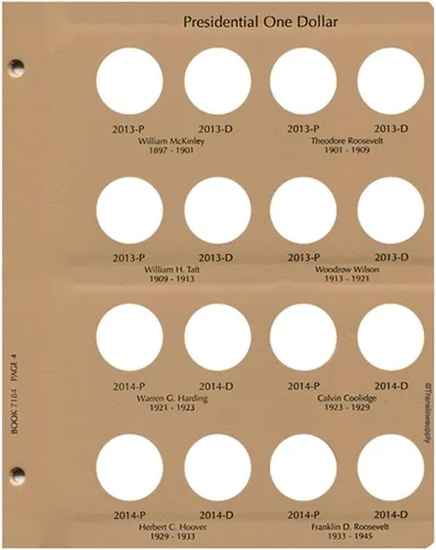 Vista 7 de Dansco Álbum Presidencial de Moneda del Dólar con Pruebas 2007-2011 Volumen 1#8184 con funda Presidencial con pruebas