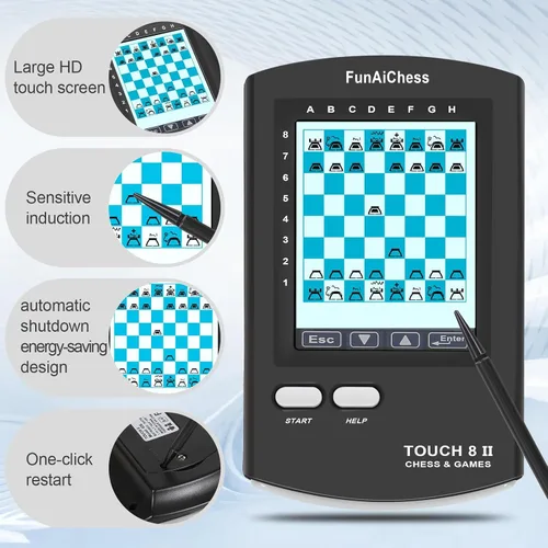 Vista 7 de Tablero de Ajedrez Electrónico de Mano 8 en 1 Juego de Computadora de Ajedrez Táctil Ai Chess Up Juego de Ajedrez Electrónico Inteligente
