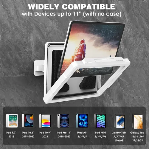 Vista 2 de MoKo Soporte para tablet de ducha, soporte elástico impermeable para iPad para todos los dispositivos de hasta 11 pulgadas, soporte de pared