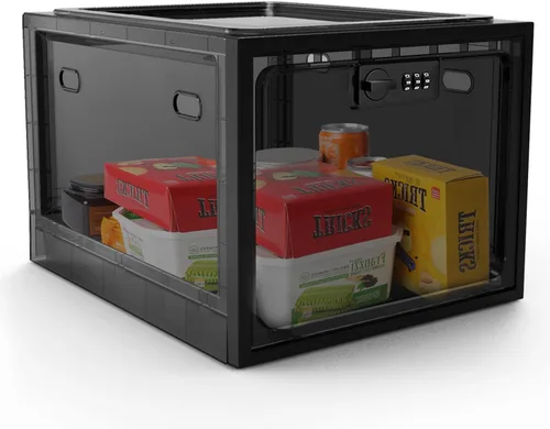 Vista 10 de SANIDIKA Paquete de 2 cajas grandes con cerradura para refrigerador, caja de primeros auxilios a prueba de niños, organizador médico, caja