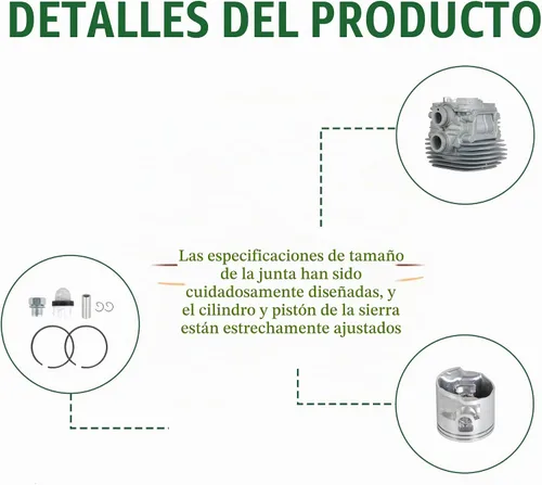 Vista 3 de Kit de juntas de pistón de cilindro (1.969 in) de repuesto para Stihl TS410