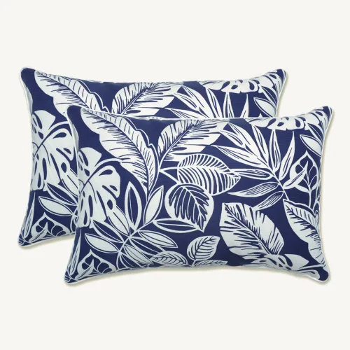 Vista 57 de Pillow Perfect Almohadas lumbares Delray azul marino para exteriores/interiores, 11.5 x 18.5 pulgadas, paquete de 2