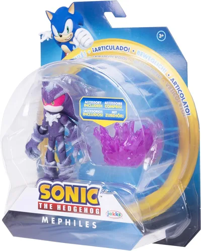 Vista 8 de Sonic the Hedgehog Figura de acción de Mephiles the Dark de 4 pulgadas con accesorio de base de niebla morada. A partir de 3 años
