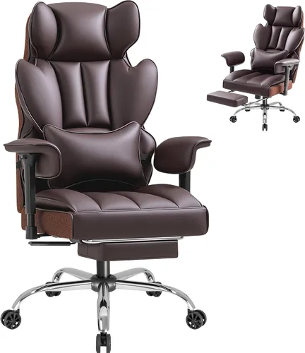 Vista 10 de Furmax Silla de oficina grande y alta, silla de juegos de respaldo alto con reposapiés para personas pesadas, silla de oficina ergonómica cómoda