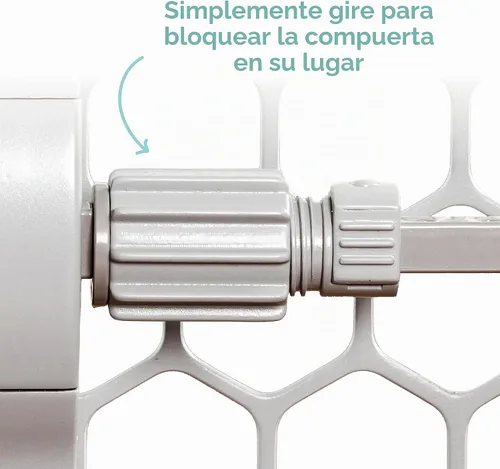 Vista 3 de Regalo Easy Fit - Puerta de plástico ajustable extra ancha para bebé, 1 unidad (paquete de 1) Montado a presión y ajustable, para bebés, niños