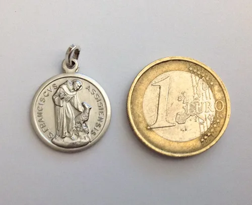 Vista 5 de I G J MEDALLA DE SAN FRANCISCO DE ASISI PLATA 925 - 100% HECHO EN ITALIA