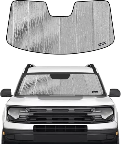 Vista 12 de Pigenius Parasol para parabrisas para Ford Bronco 2021-2025, parasol de ventana frontal de ajuste personalizado, cuero