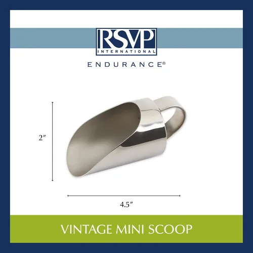 Vista 6 de RSVP International Endurance Kitchen Collection - Herramientas de medición, aptas para lavavajillas, mini cuchara vintage, acero inoxidable