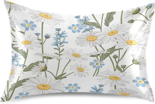 Vista 33 de Blueangle Bear Panda - Funda de almohada de satén para cabello y piel, tamaño estándar (20 x 26 pulgadas), fundas de almohada de satén con cierre