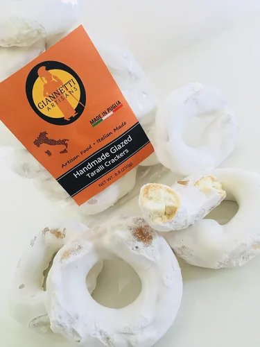 Vista 3 de Giannetti Artisans Galletas Taralli glaseadas con azúcar importadas, 8.8 oz (individual) Crispy iced bakery cookies for coffee, espresso & tea.