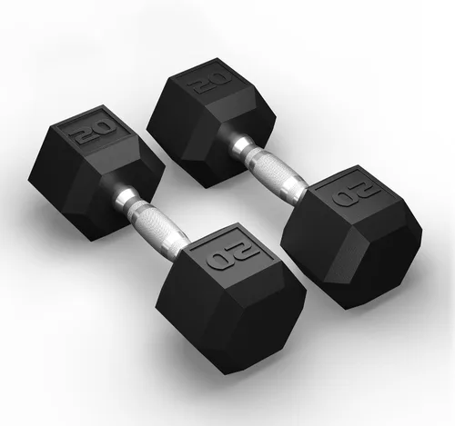 Vista 7 de GRETERST Juego de mancuernas hexagonales con revestimiento de goma, pesas de mano para ejercicio y fitness para gimnasio en casa, entrenamiento