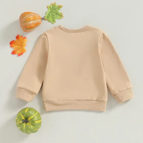 Vista 150 de Disfraz de Halloween para bebé, sudadera de calabaza con cuello redondo, suéter de manga larga, ropa de otoño