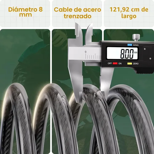Vista 3 de Titanker Cable de bloqueo de bicicleta, bloqueo de cable de bicicleta de 4 pies, bloqueo de bicicleta autoenrollable básico para niños, combinación