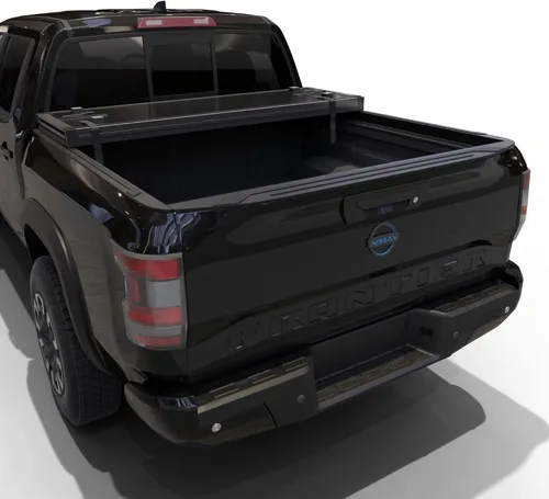 Vista 8 de Cubrecapotas rígida plegable para caja de camioneta compatible con Nissan Frontier 2005-2026, cama de 5 pies (60")