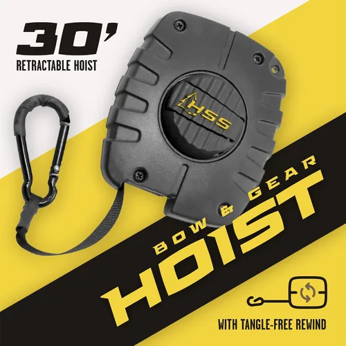 Vista 8 de Hunter Safety System Bow & Gear Hoist: 30' Automatic Unwinding Pull Line with Coated Carabiner, Lightweight Rewind System for Lifting Bows, Packs &