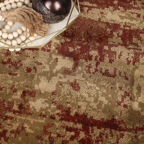 Vista 6 de Alfombra moderna de la colección Superior Afton Acid Wash, Polipropileno, Caoba Modern Abstract Rugs for High Traffic Living Room, Dining