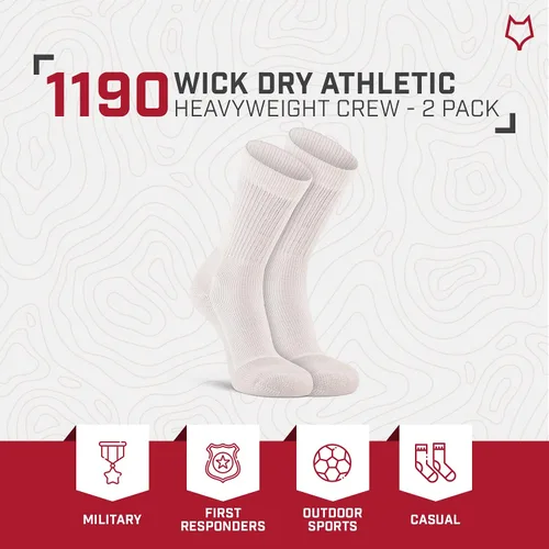 Vista 5 de FoxRiver Wick Dry Athletic Crew Calcetines Pesados Calcetines Deportivos para Hombres y Mujeres con Comodidad Amortiguación