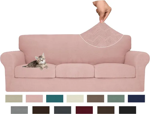 Vista 8 de MAXIJIN 2 piezas de fundas para silla con brazos, funda para silla de sofá para sala de estar, funda elástica para perros para una silla con 1 cojín