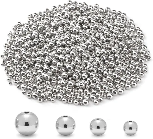 Vista 8 de 310 cuentas redondas rellenas de oro para la fabricación de joyas, 0.118 pulgadas, 0.157 pulgadas, 0.2
