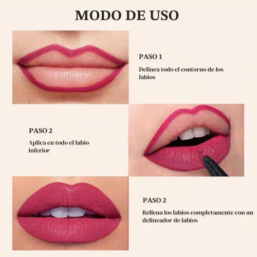Vista 6 de Kaely Lápiz delineador de labios líquido de larga duración rosa impermeable, marcador de manchas de 24 horas, delineador de labios 2 en 1 mate